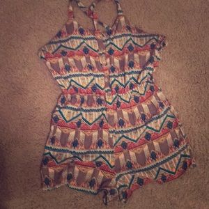 Romper shorts Aztec/tribal design